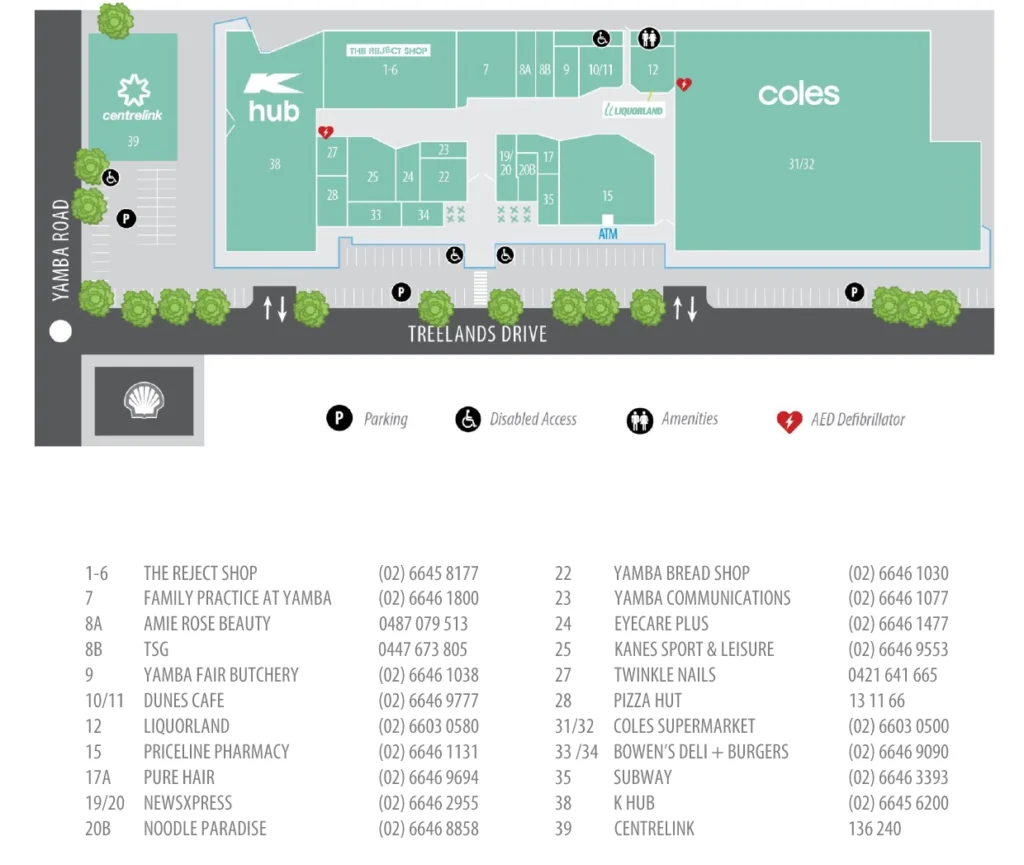 Centre Directory Map Yamba Fair